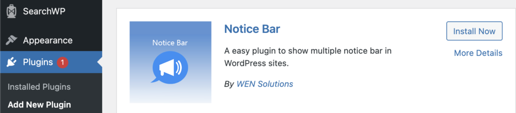 Notice Bar WordPress plugin by WEN Solutions: wensolutions.com